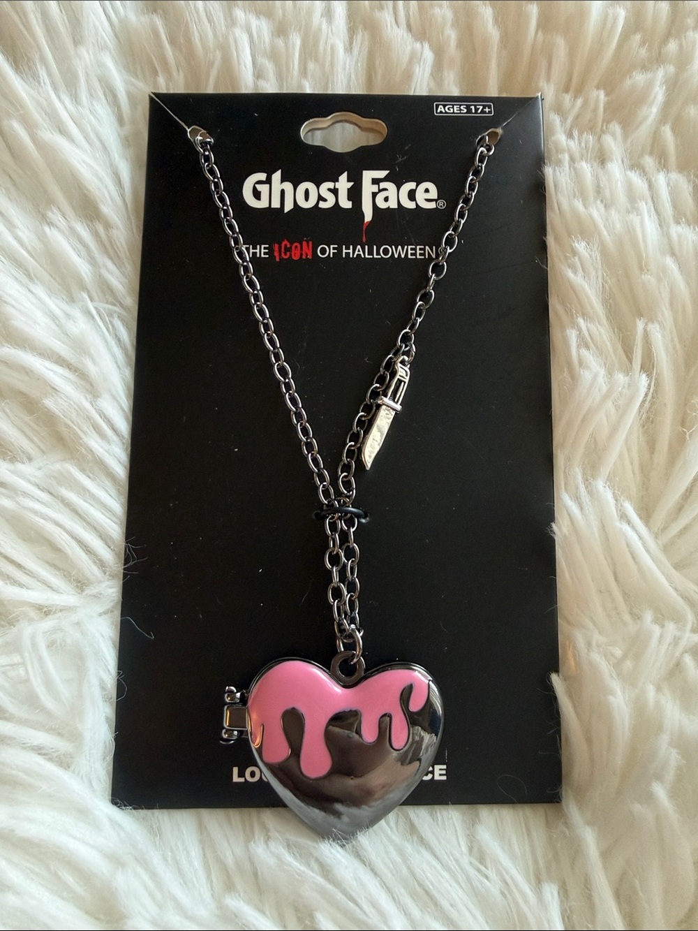 NWT Bioworld Ghost Face Locket Necklace